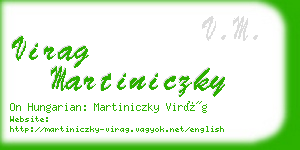 virag martiniczky business card